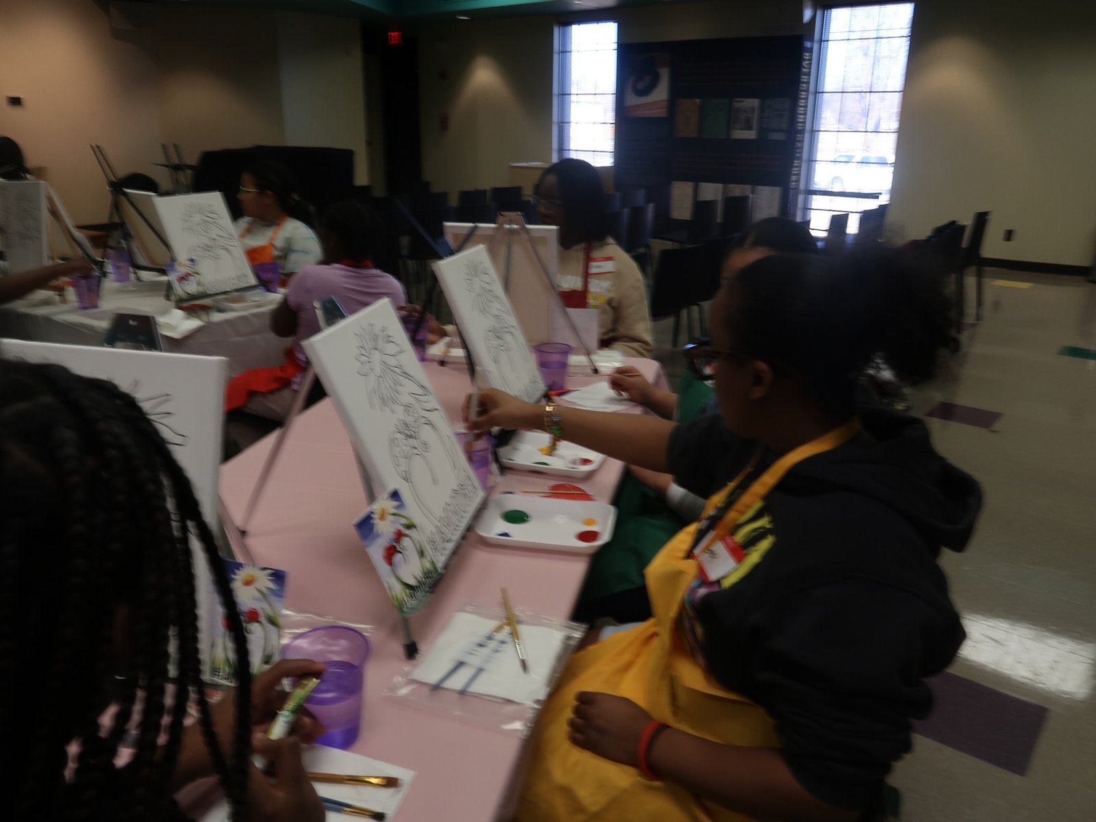 Teens Excelling Beyond Presented Painting With A Purpose through art therapy with Bridget Moran and canvas painting with Keisha Cato