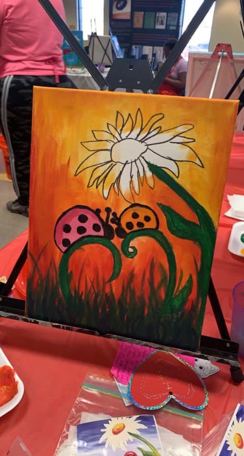 Teens Excelling Beyond Presented Painting With A Purpose through art therapy with Bridget Moran and canvas painting with Keisha Cato