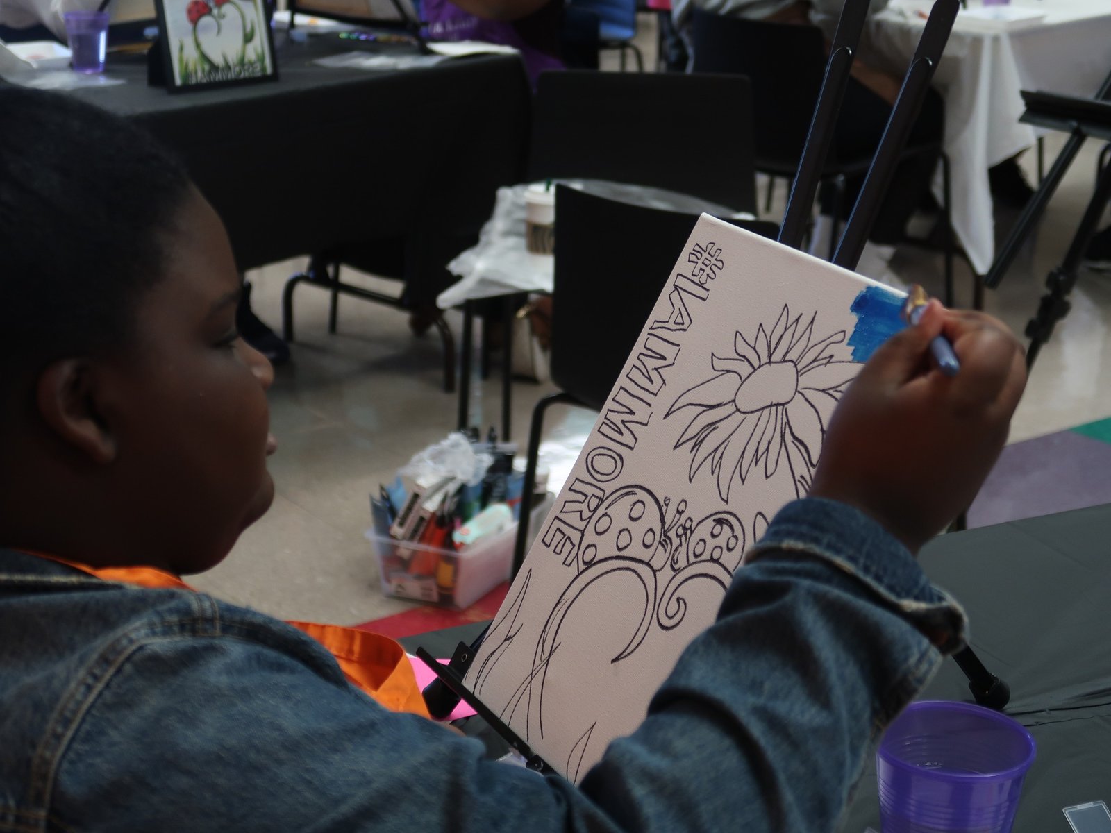 Teens Excelling Beyond Presented Painting With A Purpose through art therapy with Bridget Moran and canvas painting with Keisha Cato