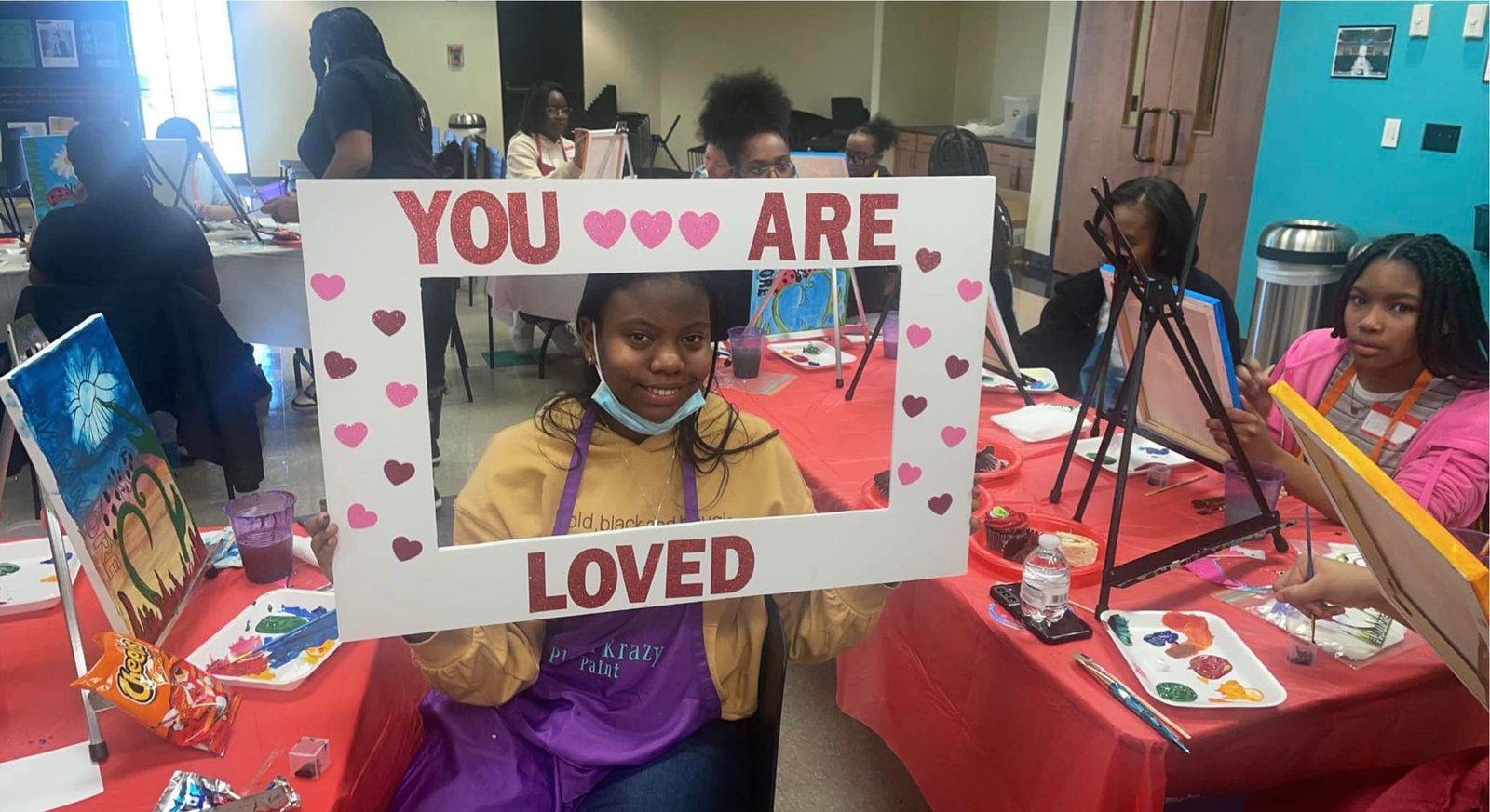 Teens Excelling Beyond Presented Painting With A Purpose through art therapy with Bridget Moran and canvas painting with Keisha Cato